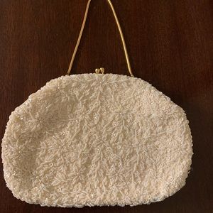 Stylecraft Miami white beaded purse